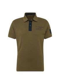 Tom Tailor, Herren Poloshirt 'polo with colorful details', Dunkelblau / Oliv