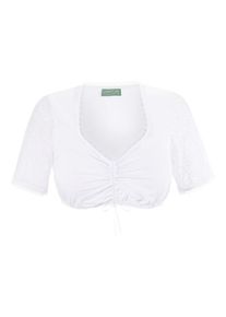 Country Line, Damen Dirndlbluse mit Bindeband vorne, Weiß