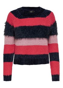 Only, Damen Pullover 'JOELLE', Nachtblau / Himbeer / Altrosa