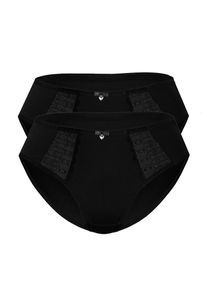 Sassa Mode Sassa, Damen Slip 'LOVELY SECRET' 2er Pack, Schwarz