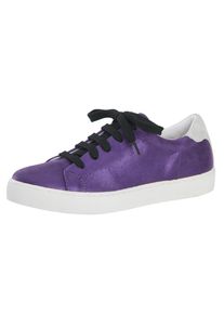 Heine, Damen Sneaker, Dunkellila / Schwarz / Naturwei&szlig;