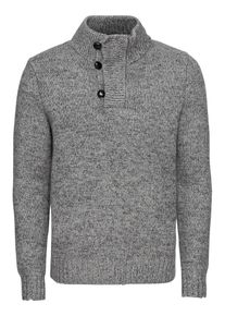 Banana Republic, Herren Pullover 'HTG MARLED BUTTON MOCK', Dunkelgrau