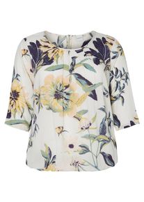 JUNAROSE, Damen Bluse mit 3/4 &Auml;rmeln, Navy / Hellgelb / Hellgr&uuml;n / Offwhite