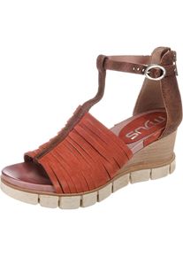 Mjus, Damen Keilsandaletten 'Amanda', Braun / Koralle / Rosa