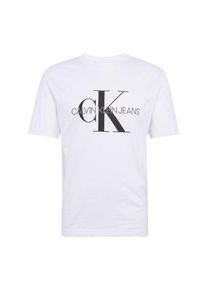 Calvin Klein Jeans, Herren T-Shirt 'MONOGRAM EMBRO W/O BOX REG', Silbergrau / Schwarz / Weiß