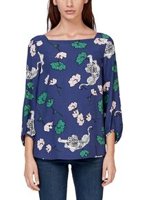 s.Oliver BLACK LABEL, Damen Blusenshirt, Indigo / Mischfarben