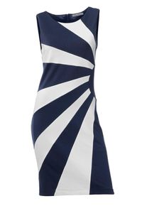 Heine, Damen Etuikleid, Enzian / Wei&szlig;