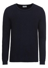 Nowadays, Herren Pullover 'heavy structure cotton sweater', Dunkelblau