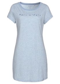 Marc O'Polo Marc O'Polo, Damen Sleepshirt 'Henley', Hellblau / Wei&szlig;