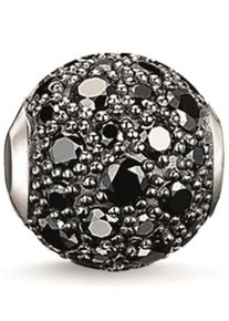 Thomas Sabo, Damen Bead 'Karma Bead, Schwarzes Crushed Pav&eacute;, K0109-643-11', Schwarz / Silber