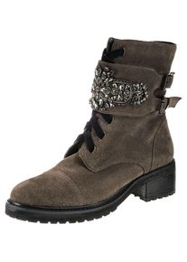 Alma en Pena, Damen Schn&uuml;rstiefeletten, Basaltgrau / Greige / Schwarz / Silber / Wei&szlig;