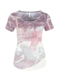 Q/S Designed By, Damen Jerseyshirt, Flieder / Wei&szlig;