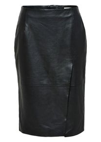 Selected Femme, Damen Lederrock, Schwarz