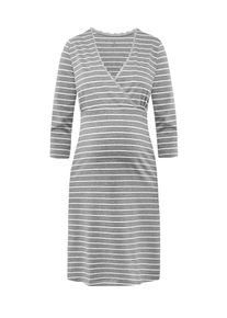bellybutton, Damen Nachthemd 'Honoria', Grau / Wei&szlig;
