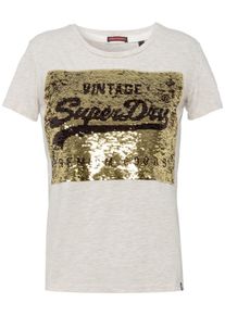 Superdry, Damen T-Shirt, Beigemeliert / Gold