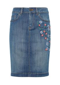 Tom Tailor, Damen Rock, Blue Denim / Hellblau / Rot