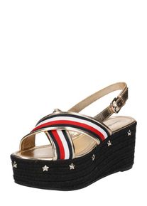 Tommy Hilfiger, Damen Keilsandalette mit Plateau, Kupfer / Schwarz
