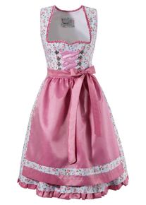 Marjo, Damen Dirndl kurz mit seitlichem Zipp, Hellblau / Hellgr&uuml;n / Pink