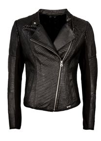 Maze, Damen Biker-Lederjacke 'Esmeraldes', Schwarz