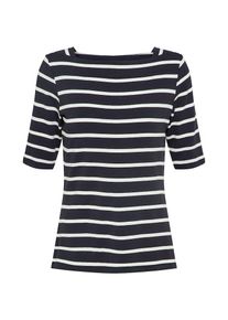 comma, Damen Ringelshirt, Blau / Wei&szlig;