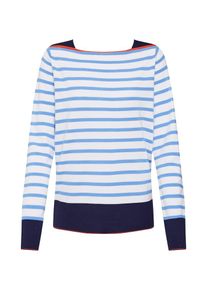 Tom Tailor Denim, Damen Pullover, Creme / Hellblau / Schwarz