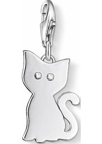 Thomas Sabo, Damen Charm-Einh&auml;nger 'Katze, 1014-051-14', Silber / Wei&szlig;