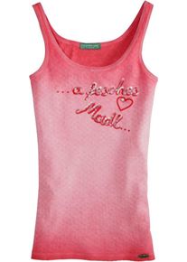 Country Line, Damen Trachtentop mit Paillettenstickerei, Pink / Rot