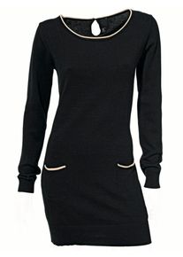Heine, Damen Longpullover, Beige / Schwarz