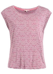 Khujo, Damen Top 'Pique Print', Lila / Wei&szlig;