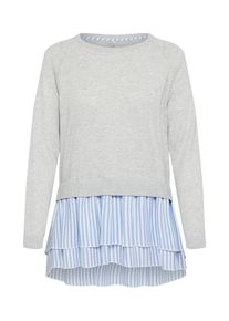 Only, Damen Pullover 'LIMA', Blau / Hellgrau / Weiß