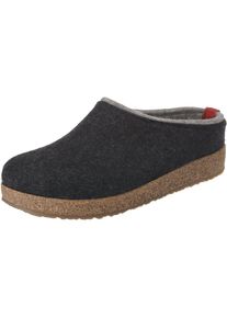 Haflinger, Damen Pantoffeln 'Grizzly Kris', Basaltgrau / Rot
