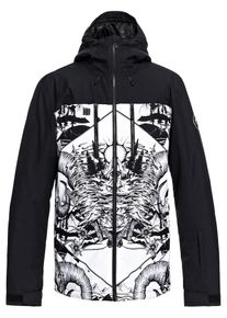 Quiksilver, Herren Snowboardjacke ''Mission Block Eng, Schwarz / Weiß