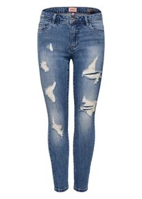 Only, Damen Skinny Fit Jeans Car Reg Destroyed, Blau
