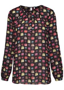 Seidensticker, Damen Shirtbluse 'Schwarze Rose', Zitronengelb / Rot / Schwarz