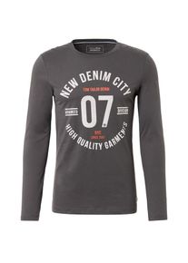Tom Tailor Denim, Herren Shirt, Dunkelgrau / Rot / Wei&szlig;