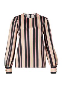 Hallhuber, Damen Bluse, Hellgelb / Altrosa / Schwarz