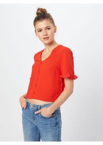New Look, Damen Bluse 'T FRIEDA GINGHAM FRILL SLV SHELL', Rot