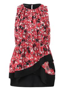 Apart, Damen Top, Cranberry / Schwarz / Weiß