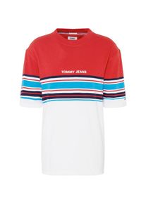 Tommy Jeans, Herren Shirts 'TJM PLACED STRIPE TEE', Blau / Rot / Weiß