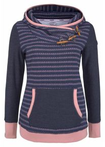 Kangaroos, Damen Kapuzensweatshirt, Blaumeliert / Rosa