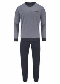 Schiesser, Herren Pyjama lang, Grau / Anthrazit