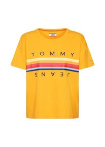 Tommy Jeans, Damen Shirt 'MULTICOLOR LINE', Gelb / Mischfarben