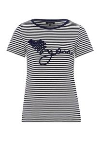 More & More MORE & MORE, Damen Shirt, Marine / Weiß