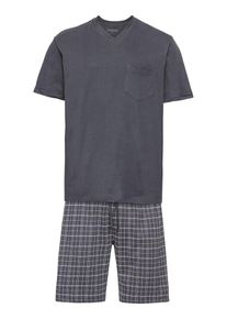 Schiesser, Herren Schlafanzug 'Anzug Kurz', Anthrazit