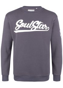 Soulstar, Herren Pullover, Dunkelgrau / Weiß