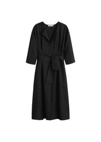 Mango, Damen Kleid 'Knot', Hellgrau / Schwarz