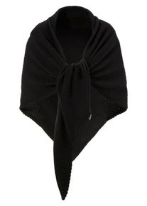 Turi Landhaus, Damen Trachtenponcho in grober Strickstruktur, Schwarz