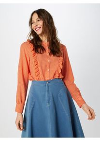 Second Female, Damen Bluse 'Leslie', Dunkelorange / Weiß