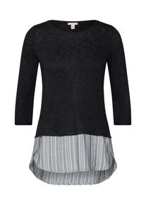 Esprit, Damen Langarmshirt, Anthrazit / Hellgrau