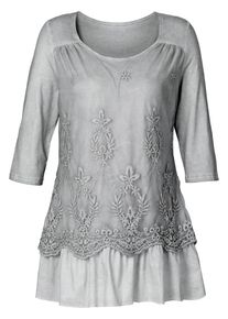 sheego Style, Damen Longshirt, Schlammfarben